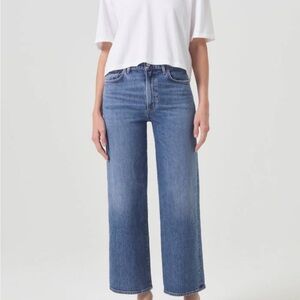 Agolde Harper Crop Mid Rise Relaxed Straight Jean in Moor